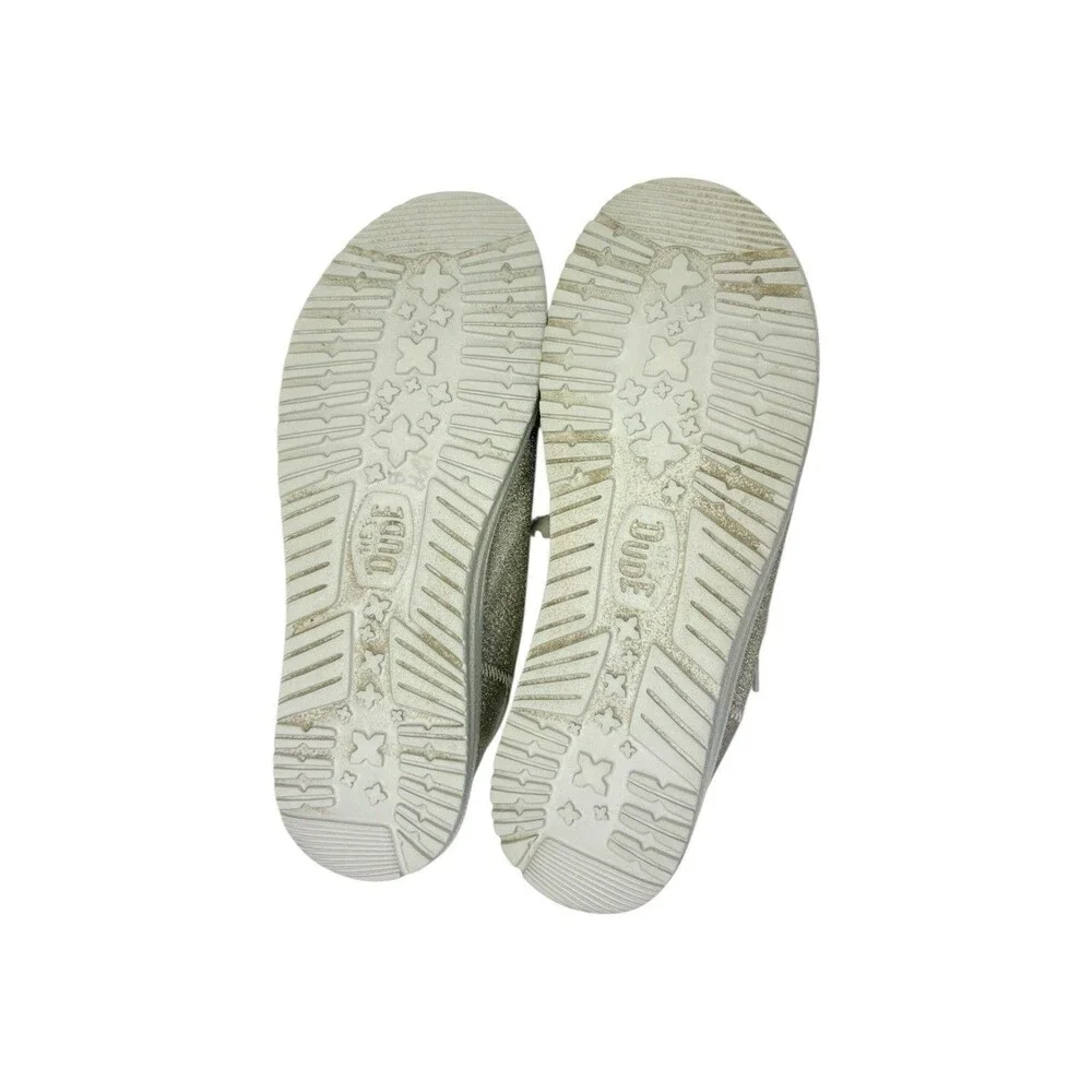 Hey Dude Wendy Women’s Loafers Size 9 White Sparkle Slip-On Casual Comfort